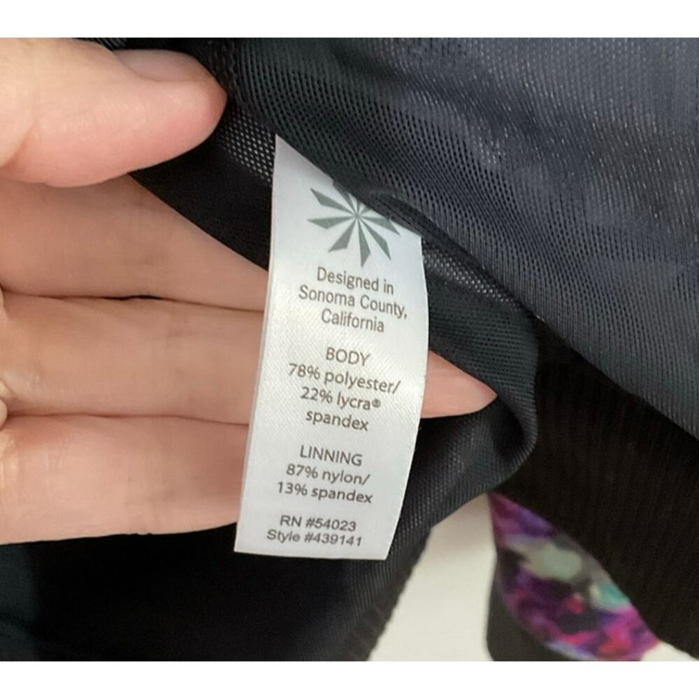 Athleta Floral Fade Bombtastic Jacket Size XS Zip Front Ribbed Trim - Picture 6 of 8